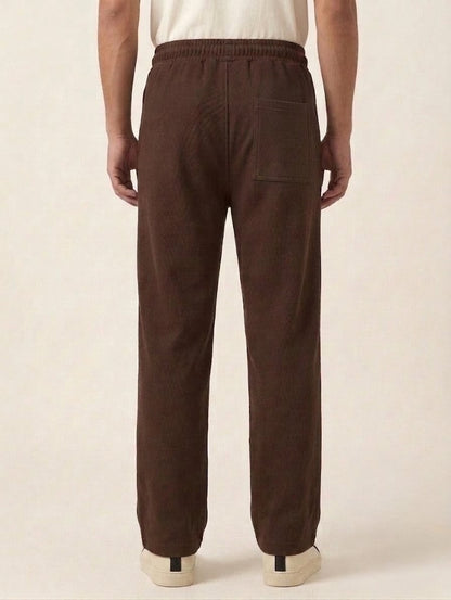 Men's Brown Mesh Trouser – Relaxed Fit | Comfortable Fabric for Casual Wear
