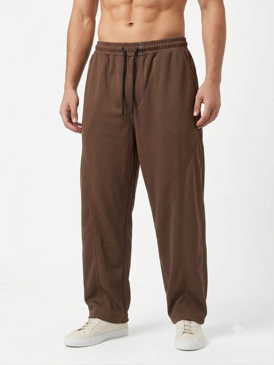 Men's Brown Mesh Trouser – Relaxed Fit | Comfortable Fabric for Casual Wear